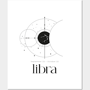 Minimalist Libra Zodiac Sign Constellation Astrology Horoscope Aesthetic Posters and Art